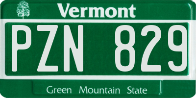 VT license plate PZN829