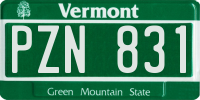 VT license plate PZN831