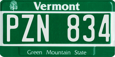 VT license plate PZN834