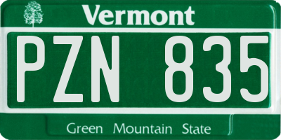 VT license plate PZN835