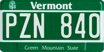 VT license plate PZN840