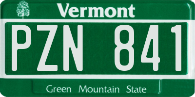 VT license plate PZN841
