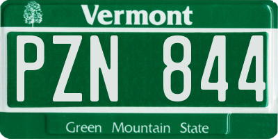 VT license plate PZN844