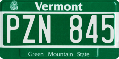 VT license plate PZN845