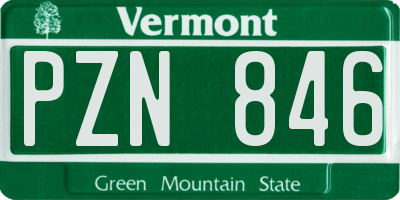 VT license plate PZN846