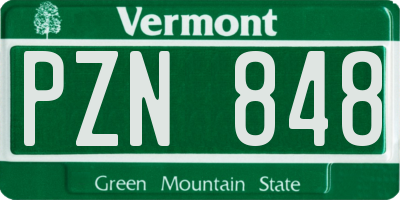 VT license plate PZN848