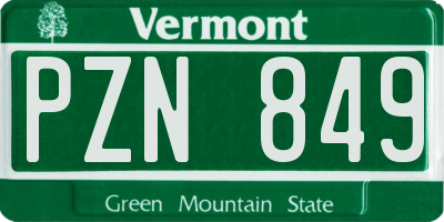 VT license plate PZN849