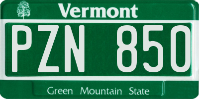 VT license plate PZN850