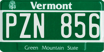 VT license plate PZN856