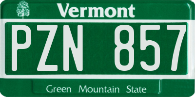 VT license plate PZN857