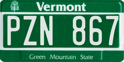 VT license plate PZN867