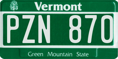VT license plate PZN870
