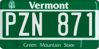 VT license plate PZN871