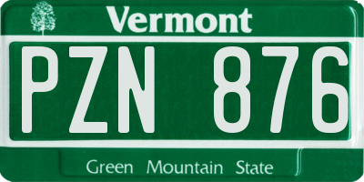 VT license plate PZN876