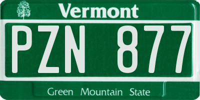 VT license plate PZN877