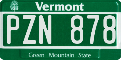 VT license plate PZN878