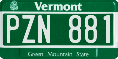 VT license plate PZN881