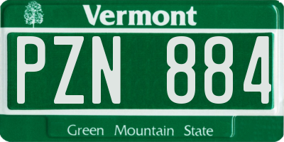 VT license plate PZN884