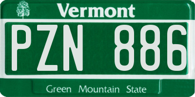 VT license plate PZN886