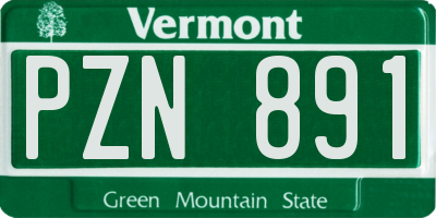 VT license plate PZN891