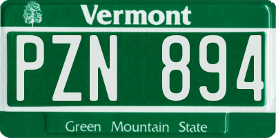 VT license plate PZN894
