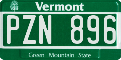 VT license plate PZN896