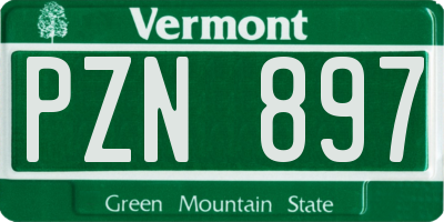 VT license plate PZN897