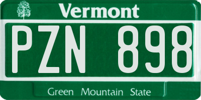 VT license plate PZN898