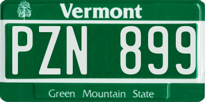 VT license plate PZN899