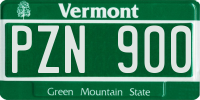 VT license plate PZN900