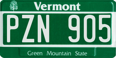 VT license plate PZN905