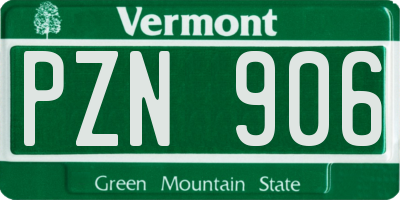 VT license plate PZN906