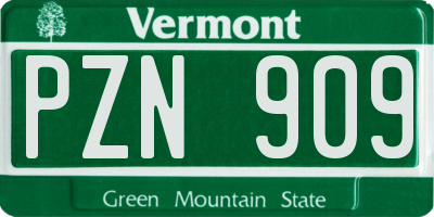 VT license plate PZN909