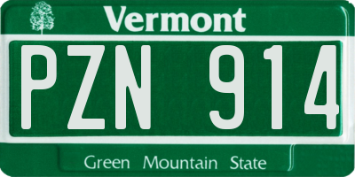 VT license plate PZN914