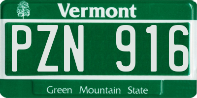 VT license plate PZN916