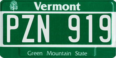 VT license plate PZN919