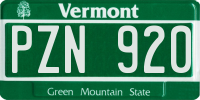 VT license plate PZN920