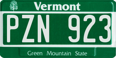 VT license plate PZN923