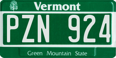 VT license plate PZN924