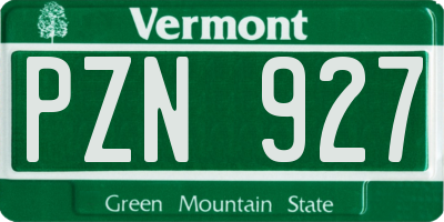 VT license plate PZN927