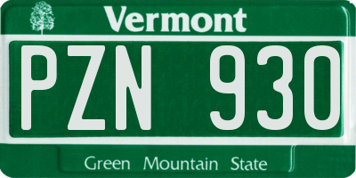 VT license plate PZN930