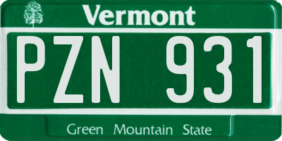 VT license plate PZN931