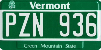 VT license plate PZN936