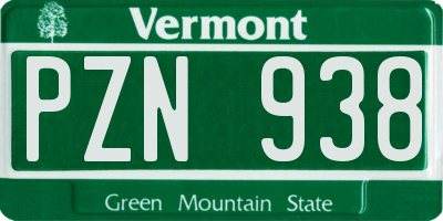 VT license plate PZN938