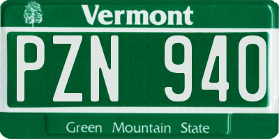 VT license plate PZN940