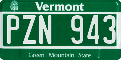 VT license plate PZN943