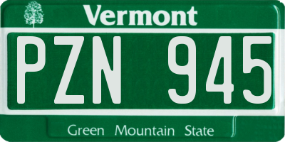 VT license plate PZN945