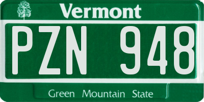 VT license plate PZN948
