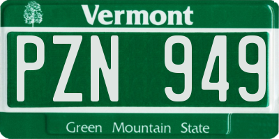 VT license plate PZN949