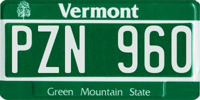 VT license plate PZN960